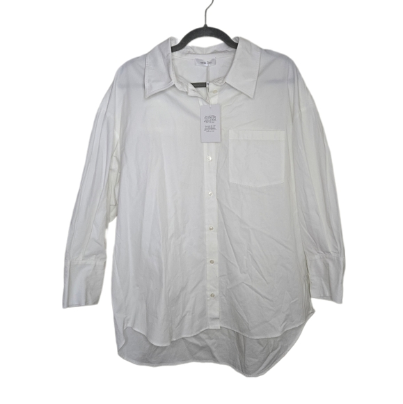 Anine Bing Women's White Mika button up poplin cotton shirt medium NWT - Picture 3 of 11